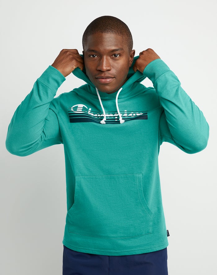 Champion Middleweight T-Shirt Sunrise Script Logo Hoodie Heren - Turquoise - Belgie 3026XOWTZ